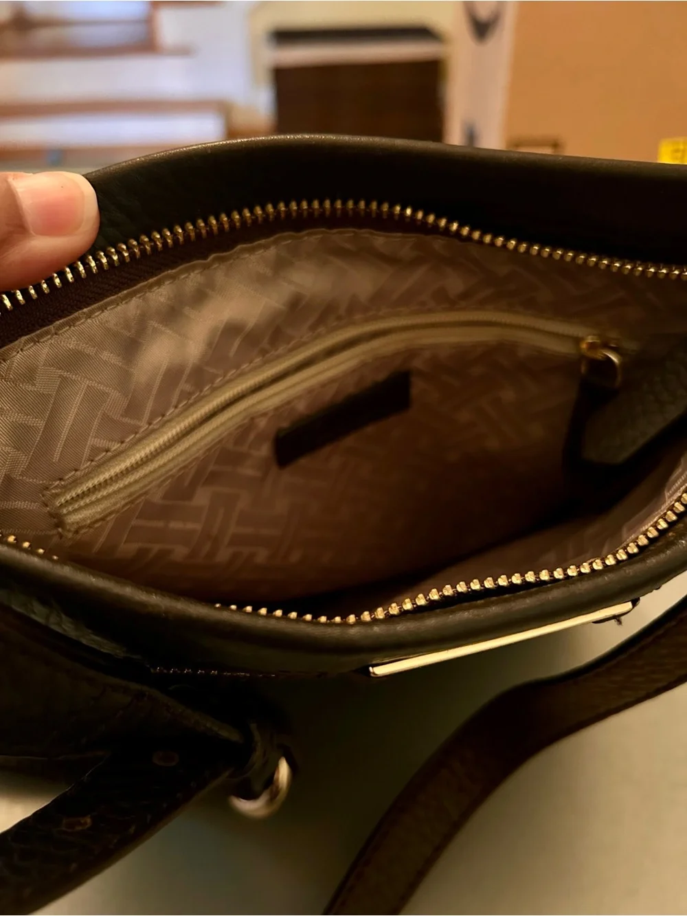 Cole Haan Brown Leather Crossbody with Front Pockets